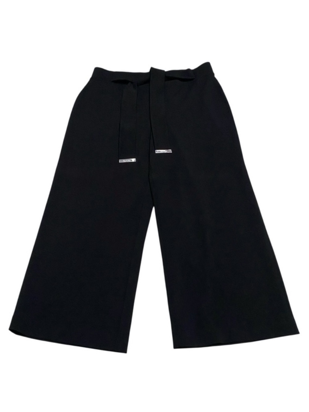 Calvin Klein Black Wide Leg Pull On Pants Tie Waist Size M Nwt